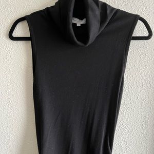 Black stretchy turtle neck pencil dress.
